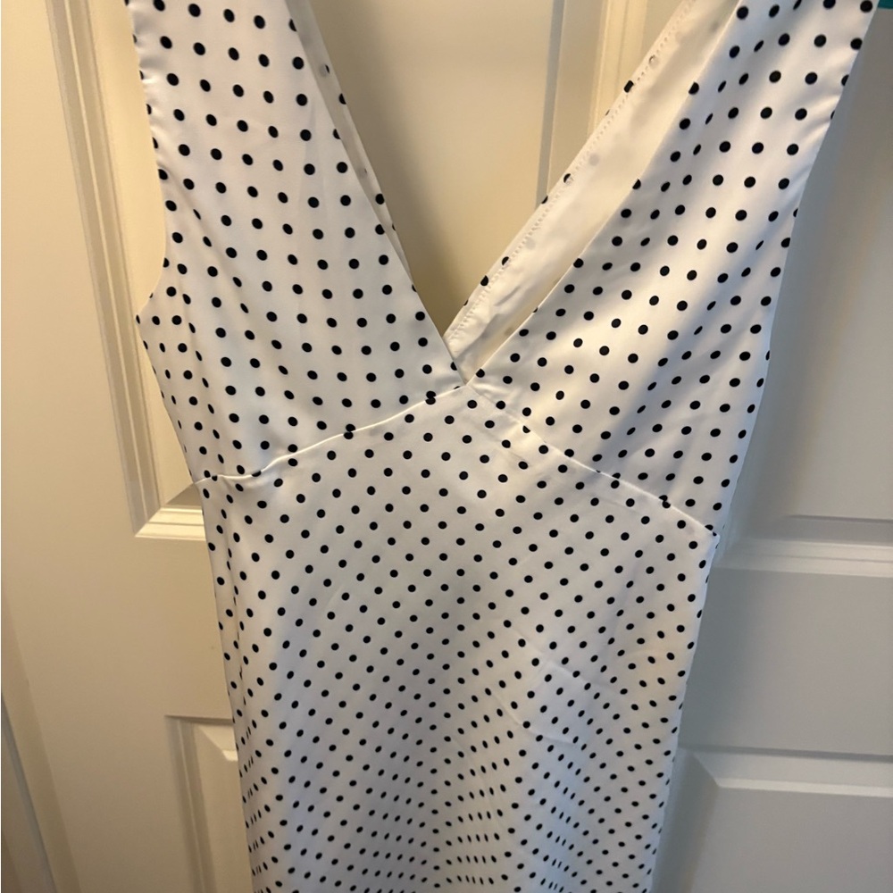 Cotton Candy LA Polka Dot Satin Mini Dress - Picture 2 of 4